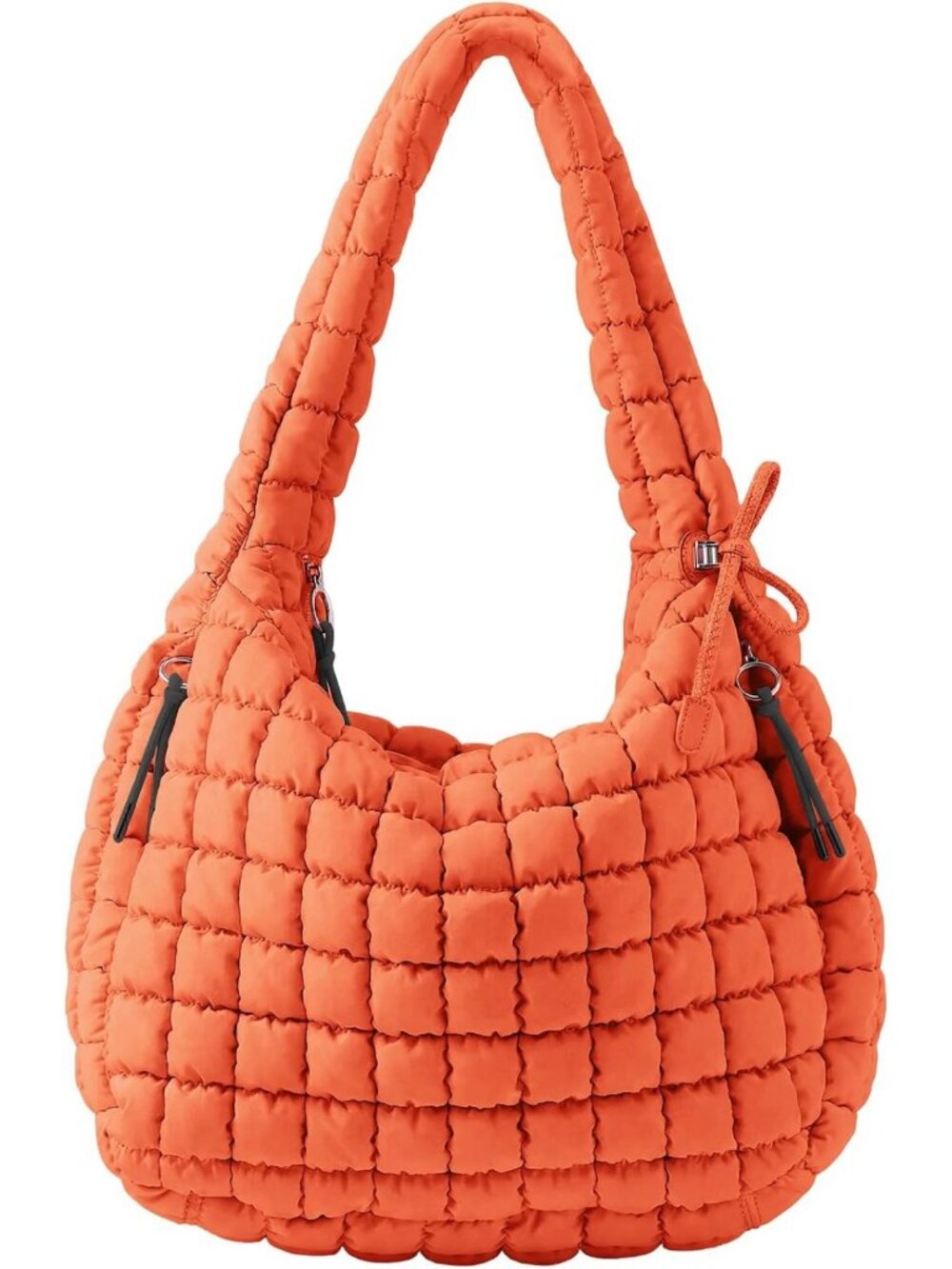 Stylish Quilted Nylon Tote Bag, Puffy Hobo Crossbody Purse for Women